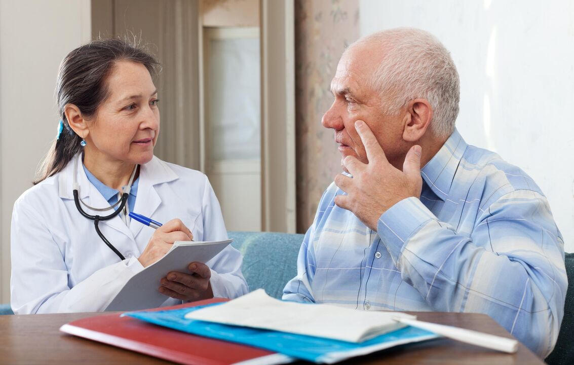 Consultazione del medico con la prostatite